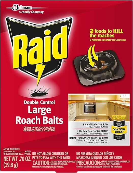 Raid Double Control Large Roach Baits (8 Count (Pack of 10))