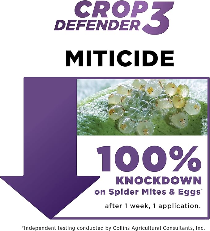 Grower's Ally Crop Defender 3 Concentrate - Natural Miticide, Insecticide, Fungicide Control for Plants - OMRI Listed Garden Safe Spray Killer for Powdery Mildew & Mites - 1 Quart, Makes 100 Gallons