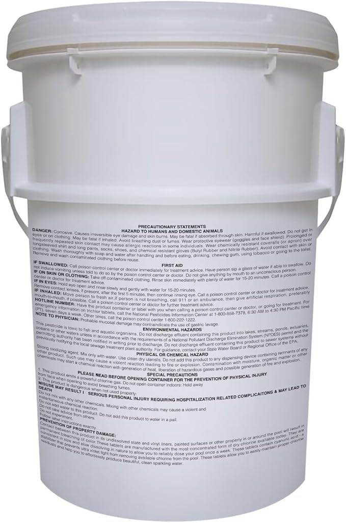 PROFELIZ Pool Chlorine Tablets 3 Inch, Slow-Dissolving Spa Sanitizer Eliminate Bacteria Algae Stabilized Chlorine for Swimming Pools Hot Tubs Spa Treatment (40lbs)