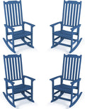 Outdoor Rocking Chairs Set of 4, Oversized All Weather High Back Porch Rocker, Patio Rockers for Outside
