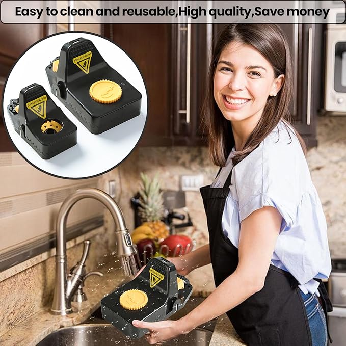 Mouse Traps, Rat Trap Quick Effectively Best Mouse Trap, Reusable Plastic Mousetraps Used Indoor & Outdoor Mice Snap Traps for Basement/Garage/Attic Anywhere 9set(2L+6s+1*Clip)