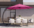 Kingdura 11ft Cantilever Patio Umbrella with Base Included, Large Round Offset Outdoor Pool Umbrella, 360° Rotation & Infinite Tilt, Heavy Duty Aluminum Frame for Deck Backyard, Rose Pink