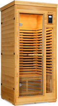 WILLOWYBE Infrared Home Sauna with Advanced Heating Panels, 7-Color LED Mood Lighting, Bluetooth Audio, Digital Control Panel, Premium Canadian Hemlock, Easy DIY Assembly, Compact Personal Spa