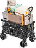 Whitsunday Collapsible Folding Wagon, Heavy Duty Utility Beach Wagons with All-Terrain Wheels for Camping,Garden,Sports Black
