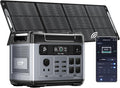 OUKITEL P2001 PLUS 2400W Solar Generator with 200W Solar Panel 2048Wh Power Station（Peak 5000W) 1.5Hrs Fast Charging APP Control Emergency LiFePO4 Battery for Home Backup Camping RVs