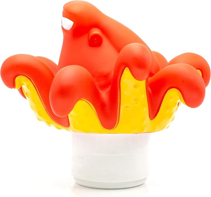 WWD POOL Pool Chlorine Floater, Floating Pool Chlorine Dispenser (Octopus), Fits 1 and 3 Inch Tablets for Large and Small Pools, Spa, Hot Tub