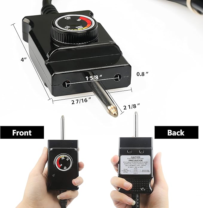 Power Cord for Masterbuilt Smoker Parts Analog Control Plug Dial Knob Temp Thermostat Controller Replacement Heating Element Electric Grill Turkey Fryers