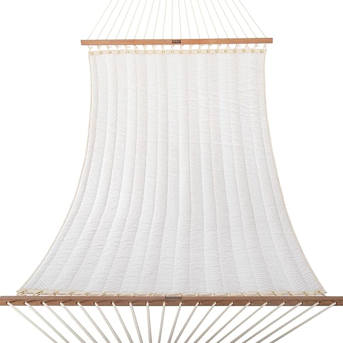 Nags Head Hammocks Clock Out Cloud Bella Dura Quilted Hammock, Constructed of Durable Fabrics, Cumaru Spreader Bar, Rolled Rim Grommets, Galvanized Hardware, Handcrafted in The Carolinas