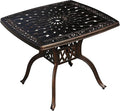 FAPOLITE Outdoor Table Cast Aluminum Square Patio Table with Umbrella Hole All Weather Outdoor Dining Tables for Lawn Garden Backyard (90 * 90cm Woven Square Tables)