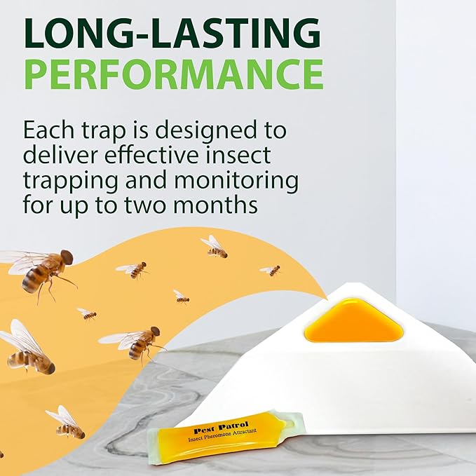 Greenway Pantry Patrol Traps, Non-Toxic Pantry Moth and Insect Control, Gel-Based for Flour Beetles, Grain Storage, and Kitchen Use, 6 Packs (Includes 12 Traps and 12 Lures)