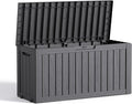 75 Gallon Outdoor Storage Box – Resin Deck Box with Lockable Lid, Waterproof Patio Furniture Storage for Tools, Garden & Yard Organization