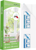 60 Pack Window Fly Traps, Window Sticky Traps, Sticky Non-Toxic Clear Fly Paper Indoor for Home
