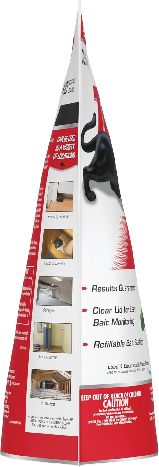 Tomcat Mouse Killer(e) Child Resistant, Refillable Station Offering with Clear Lid for Easy Bait Monitoring, 4 Packages each which contain 1 Station and 32 Bait Blocks