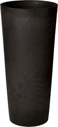 Arcadia Garden Products PSW S32BK Contempo Tall Round Planter, 13 by 13 by 28-Inch, Black