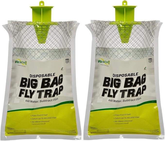 RESCUE! Big Bag Fly Trap – Disposable, Outdoor Use - 2 Traps