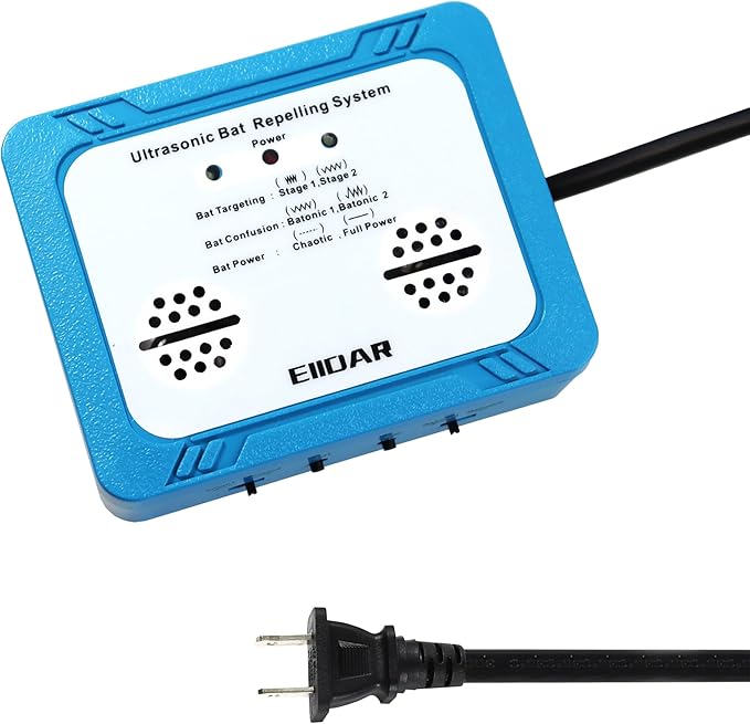 Ultrasonic Bat Repeller - Effective Removal Device for Home & Outdoor - Humane & Pet Safe Deterrent