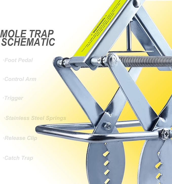 Upgraded Mole Trap Scissor, Mole Traps for Lawns That Kill Best, Easy Step Setup