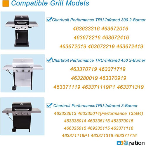 17" Grill Grate for Charbroil Performance TRU-Infrared 450 3-Burner 463370719 463371719 463371116 463371316 463371716, Porcelain Steel Emitter for Charbroil Grill Replacement Parts