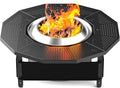 Surround Tabletop Use for Solo Stove Bonfire Ranger 2.0 and Mesa, Accessories for Solo Stove, Fire Pit Surround Table Adjustable with UV-Resistant Outdoor Fabric, Thick Metal Black