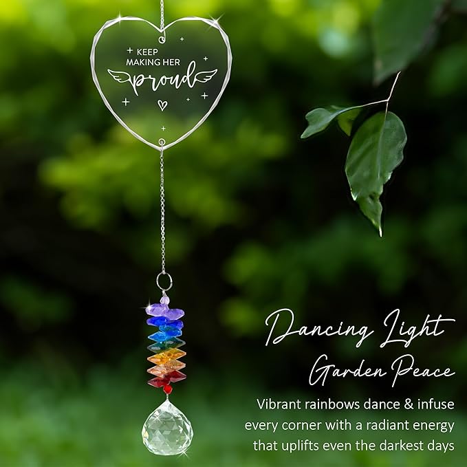 GIFTELIX Christmas Ornaments - Sympathy Gift for Loss of Loved One - Suncatcher Ornament - Crystal Rainbow Maker - Hanging Crystal Decor - Remembrance Gift for Loss of Mom - Christmas Tree Decor