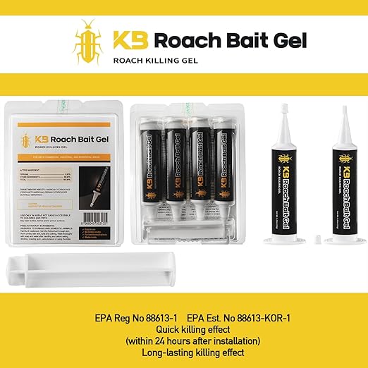 Roach Killer Bait Gel | Pest Control Efficacy for German(99%) & American(97%) Cockroaches | 16 Syringe Pack with Optigard-Like Efficacy | Safe & Powerful Cockroach Bane Solution |