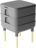 FCMP Outdoor - The Essential Living Composter, 2-Tray Worm Vermicomposter Bin (HF-LC4000v2-GRY) Grey