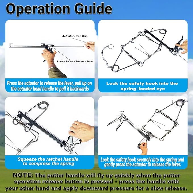 New Trap Setting Tool:Heavy Duty Bodygrip Trap Setter Sets Body Grip Traps 110 220 330