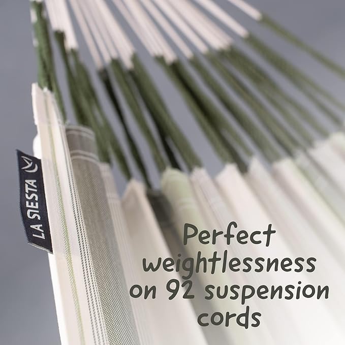 LA SIESTA Brisa Classic Hammock, Handmade, Weather-Resistant, Tear-Resistant Hammock for Indoor & Outdoor Relaxation, Size-King - Cedar