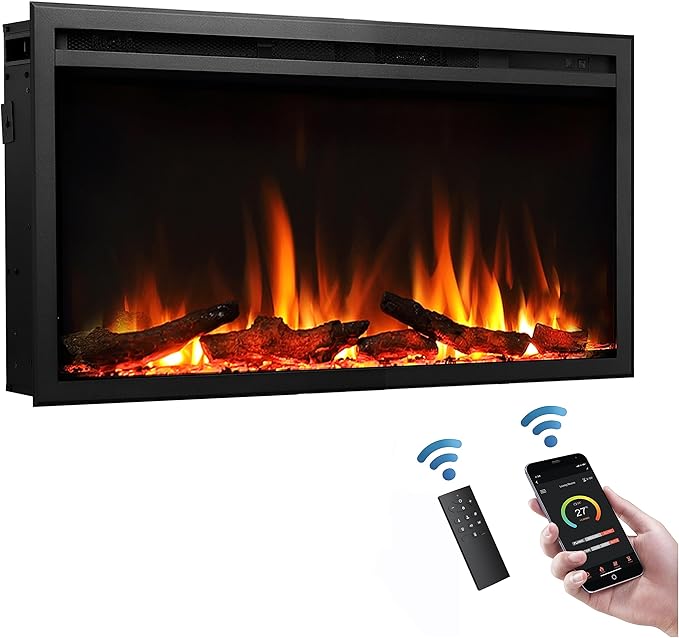 LegendFlame 33" W Austin in Wall Recessed & Wall Mounted Electric Fireplace…