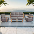 Rilyson Outdoor Wicker Patio Furniture Set - 6 Piece Patio Conversation Set with 2 Wicker Swivel Rocker Chairs,2 Rattan Ottoman,1 Side Table and 1 Couch,Thick Cushions,Deep Seating(Brown/Grey)