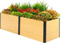 Vego garden Woodgrain Series Raised Garden Bed, 26'' Tall 2' x 8' Wooden-Look Metal Planter Box Outdoor for Gardening Vegetables, Flowers, Herbs