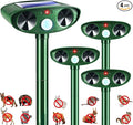 4 Pack 2026 Solar Ultrasonic Animal Repellent Outdoor Cat Squirrel Deer Repellent Devices Rabbit Deterrent for Garden,Animal Repeller with Motion Sensor for Dog Skunk Raccoon Rabbit Rodent