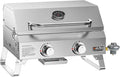 Tabletop Gas Grill 2 Burners, 20" Portable Propane Grill with Foldable Legs for Outdoor Patio Backyard Camping Tailgating RV Trip Beach, Stainless Steel Gas Stove 16000BTU, GS322