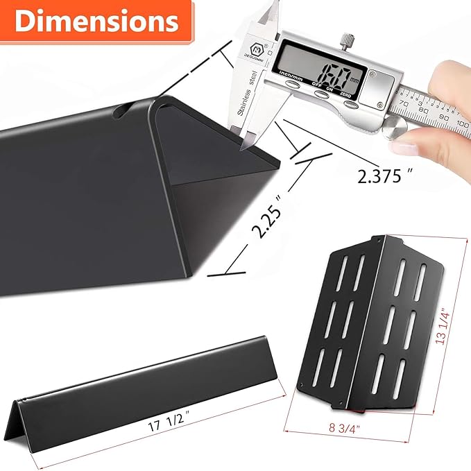 Grill Replacement Parts for Weber Genesis 300 Series Gas Grill, Porcelain Steel 17.5" Flavorizer Bars Heat Deflector for Weber E310 E320 E330 EP310 EP320 EP/CEP330 S310 S320 S330 Front Control Knob