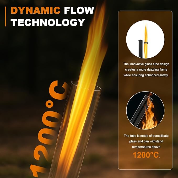 58 Inch Outdor Wood Pellet Patio Heater with Ash Tray, Pellet Fire Tube, Ideal for Camping, Campfire Party, Outdoor Dining, Patio, Backyard, Beach, Bring Happiness to Your Life