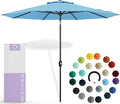 Midtown Umbrellas Sunbrella Umbrella 9 Feet Outdoor Umbrella With Canvas Capri Acrylic Fabric - Auto-Tilt Aluminum Frame Patio Umbrella For Backyard, Deck, Garden, Pool - Black Pole