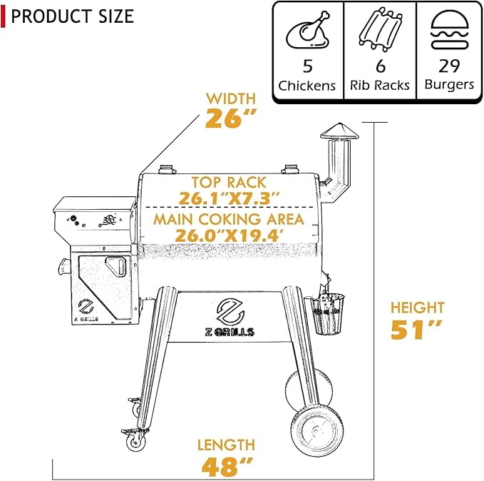 Z GRILLS 2025 Upgrade 8-in-1 Electric Wood Pellet Grill & Smoker with PID V3.0 Controller, LCD, 697 Sq In, Dual-Wall Insulation, Meat Probes, Easy Hopper Clean-out & Grill Cover
