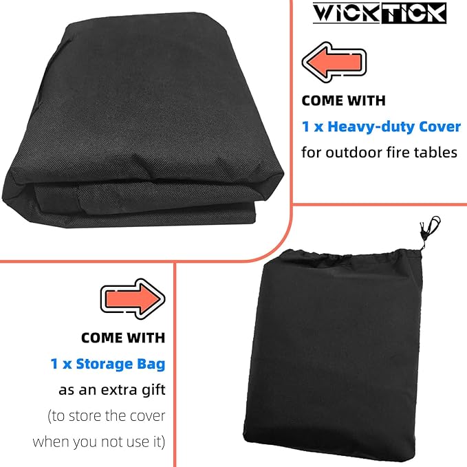 Round Fire Pit Cover 36 x 25 Inch, Waterproof & 600D Heavy Duty Patio Firepit Table Covers, Fits 36, 35, 34, 33, 32, 30 inches Fire Tables / Bowls