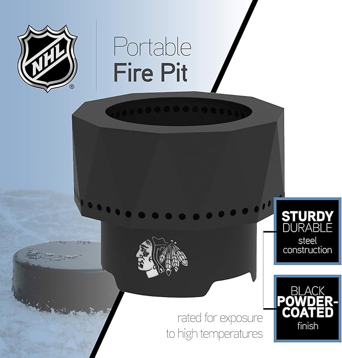 Blue Sky Outdoor Living NHL St. Louis Blues Ridge Portable Steel Smokeless Fire Pit with Carrying Bag, Firewood and/or Wood Pellet Burning