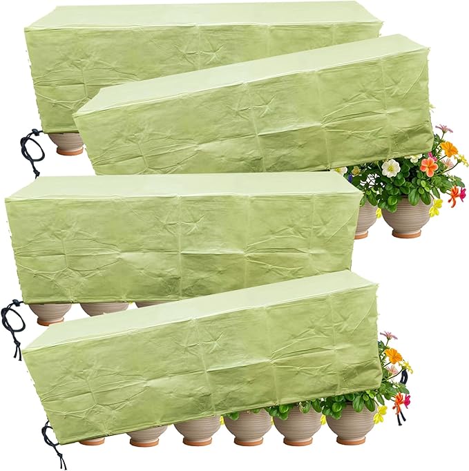 EJW Planter Cover, Frost Cloth,59'' x 17''x 15.7'',Planter Covers for Winter, Garden Covers for Winter, Raised Bed Cover,Frost Cloths for Outdoor Plants,Plant Covers Freeze Protection, 4 Pack
