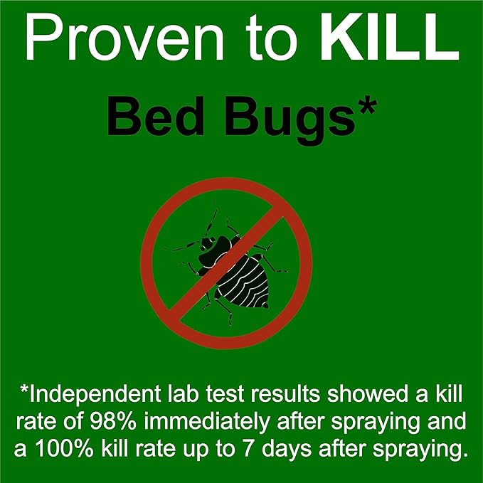Premo Guard Bed Bug Killer Spray 16 oz - University Tested 100% Kill Rate - Natural Non Toxic, Stain & Scent Free - Kill Bedbugs & Mites On Bed & Blankets, Furniture, Clothing - Child & Pet Safe