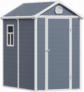6x4.5 Resin Outdoor Storage Shed with Enhanced Roof Runoff & Floor, Secure Hidden Screws Design, Durable Build for Deck, Pool Supplies, and Versatile Storage, Dark Grey