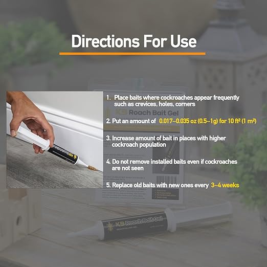 Roach Killer Bait Gel | Pest Control Efficacy for German(99%) & American(97%) Cockroaches | 16 Syringe Pack with Optigard-Like Efficacy | Safe & Powerful Cockroach Bane Solution |