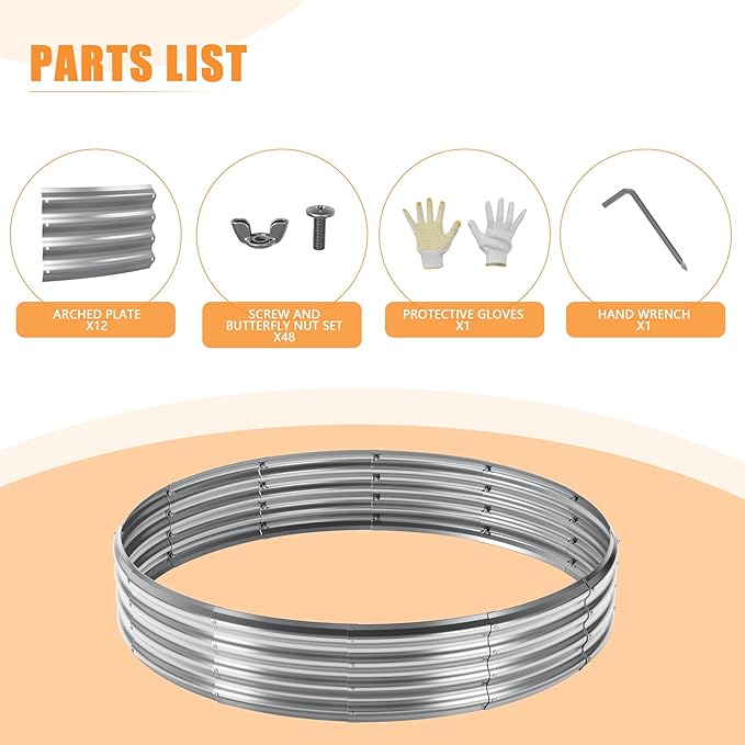 Mr IRONSTONE Outdoor Fire Pit Galvanized Fire Pit Ring, Foldable Outdoor/Camping/Gatherings 5 FT Diameter Fire Pit for Yard/Garden/Park/Beach, 60 Inches Fire Ring Pit, Silver