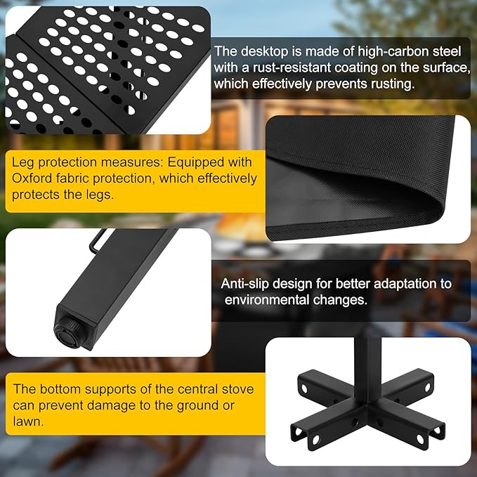 Fire Pit Bonfire Surround for Solo Stove Bonfire Ranger 2.0, Circular Safety Protection, Equipped with a Safety Support Frame to Prevent Direct Contact with The Ground