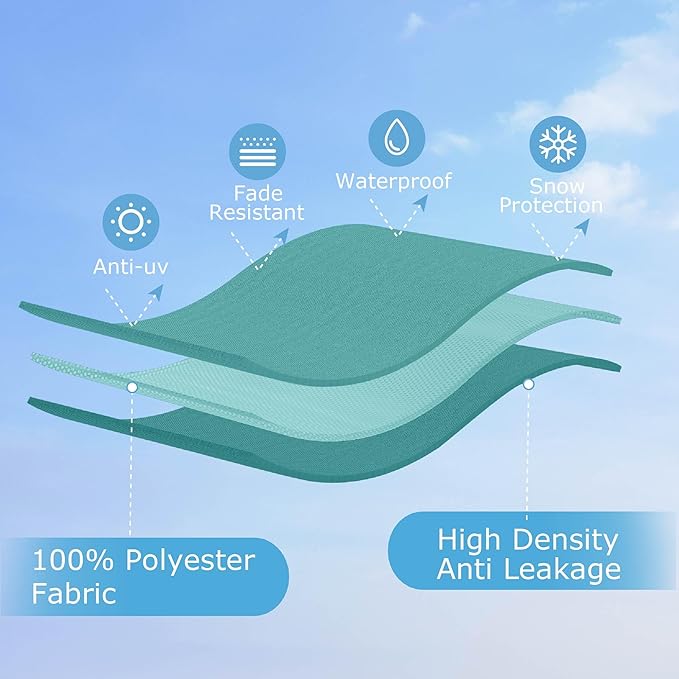 GREEN PARTY 15 ft Rectangle Patio Umbrella with Base Included, Double-Sided Table Umbrella with Crank, Large Outdoor Umbrellas for Patio Poolside Garden Backyard, Turquoise