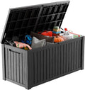 Vixzen 200 Gallon Resin Deck Box, Lockable Outdoor Storage Box for Patio Cushions Storage Furniture,Garden Tools, Pool Supplies, Weatherproof and UV Resistant- Black