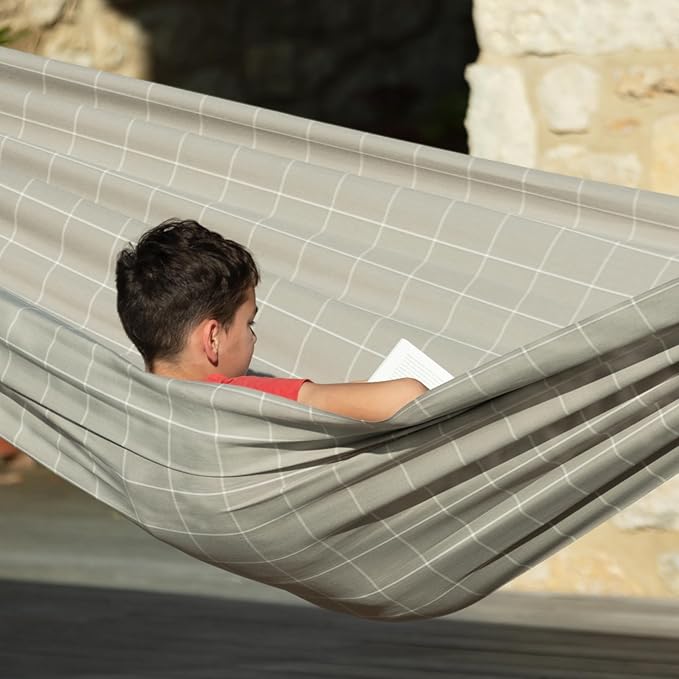 LA SIESTA - Large Double Brisa Classic Hammock & CasaMount - Suspension Kit for Walls & Beams - Weather Resistant Portable Hammock - 2-Person - Almond