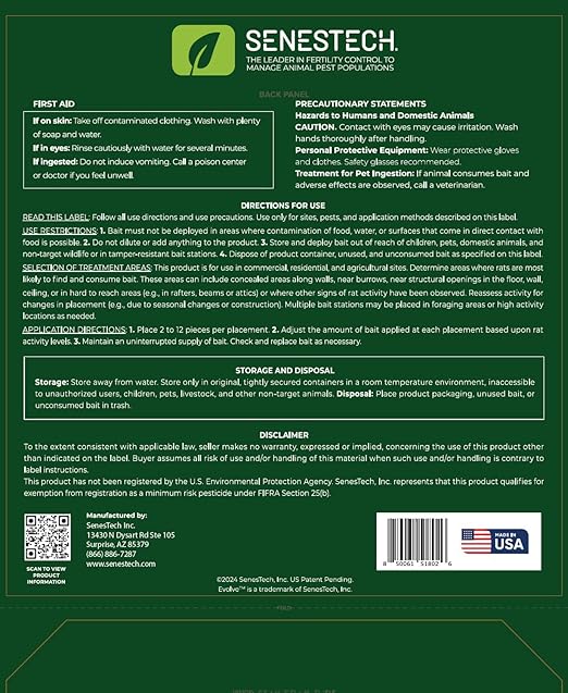 Evolve Rat Birth Control Soft Bait Sausages – 3 lbs | Scientifically Proven Rat Population Control | Not a Poison, Long-Term Population Management