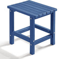 PASAMIC Adirondack Square Outdoor Side Table, HDPE Small Outdoor Table, Patio End Table for Patio, Pool, Backyard, Weather-Resistant (Navy Blue)